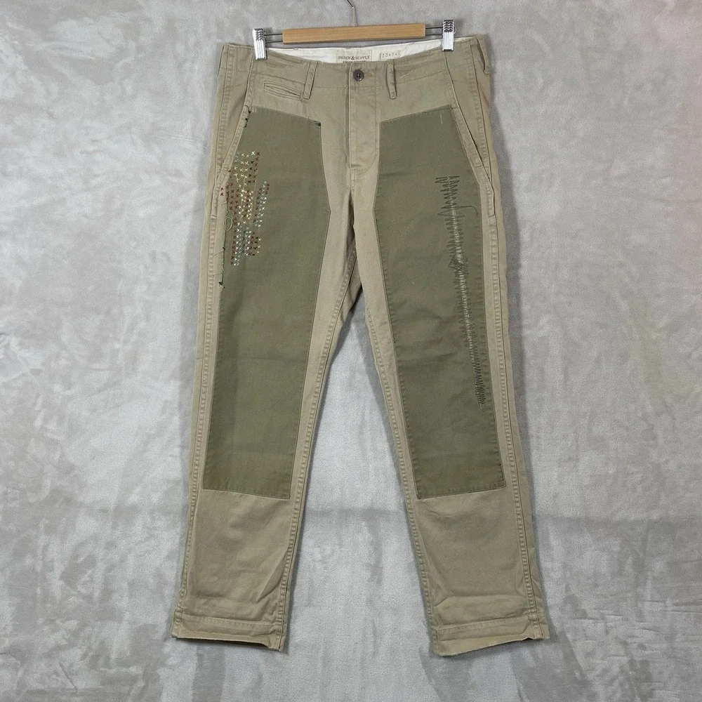 Vintage Denim & Supply Ralph Lauren Pants Mens 33x32 Patchwork HBT Military Army